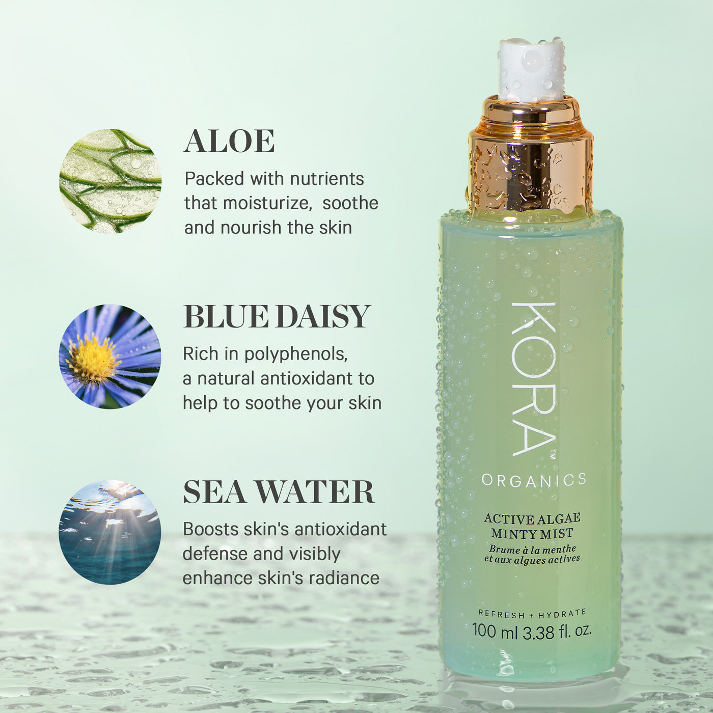 koraorganicsアクティブアルジーミントミスト Minty Mineral Hydrating Mist | KORA Organics